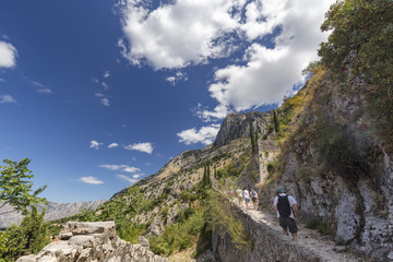 Fototapeta na wymiar Steps above Kotor, Montenegro.