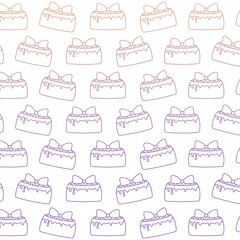 background of cakes with candles pattern over white background, vector illustration