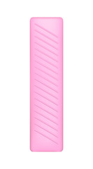 Pink gum stick mockup. Realistic illustration of pink gum stick vector mockup for web design isolated on white background