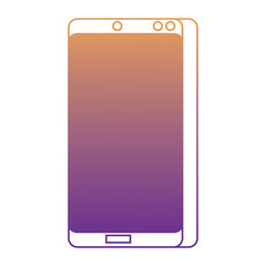 Smartphone device icon over white background, vector illustration