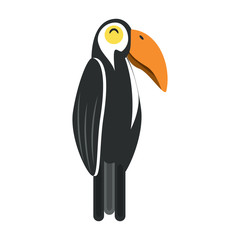 Toucan bird icon over white background, vector illustration