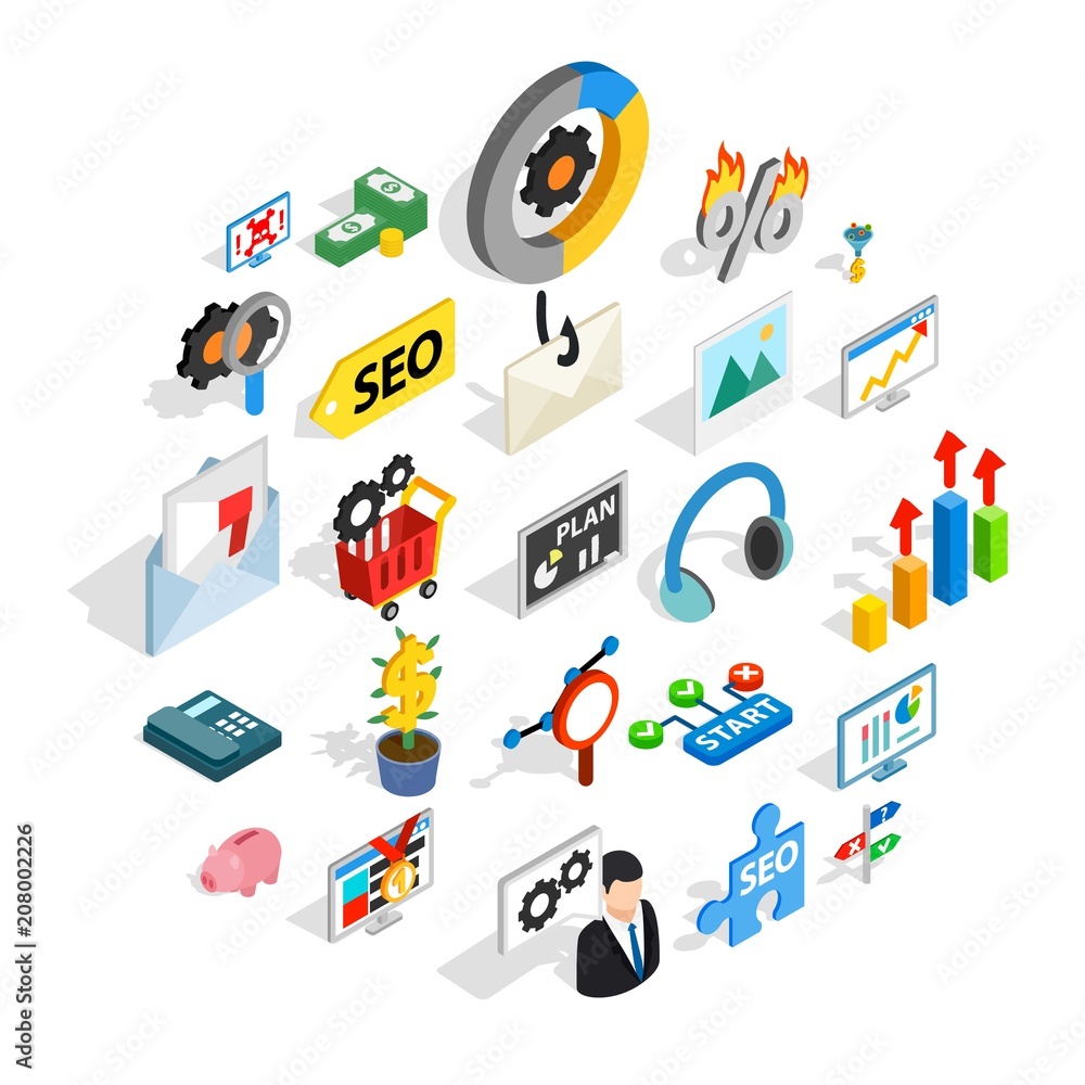 Poster Spending on the internet icons set. Isometric set of 25 spending on the internet vector icons for web isolated on white background