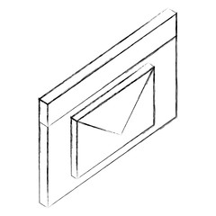 email message envelope communication isometric vector illustration