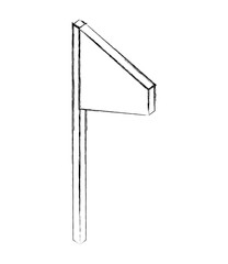 flag in stand marker location isometric vector illustration