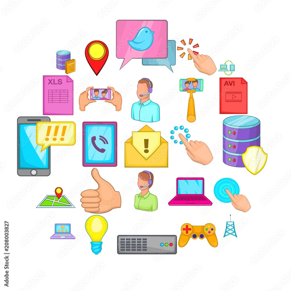 Poster IT expert icons set. Cartoon set of 25 it expert vector icons for web isolated on white background