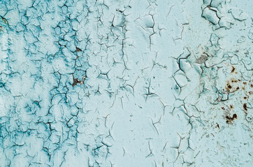 wallpaper old paint blue. cracks. abstract pattern