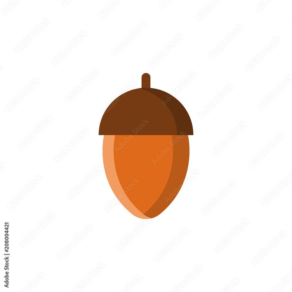 Poster acorn colored illustration. element of camping icon for mobile concept and web apps. flat design aco