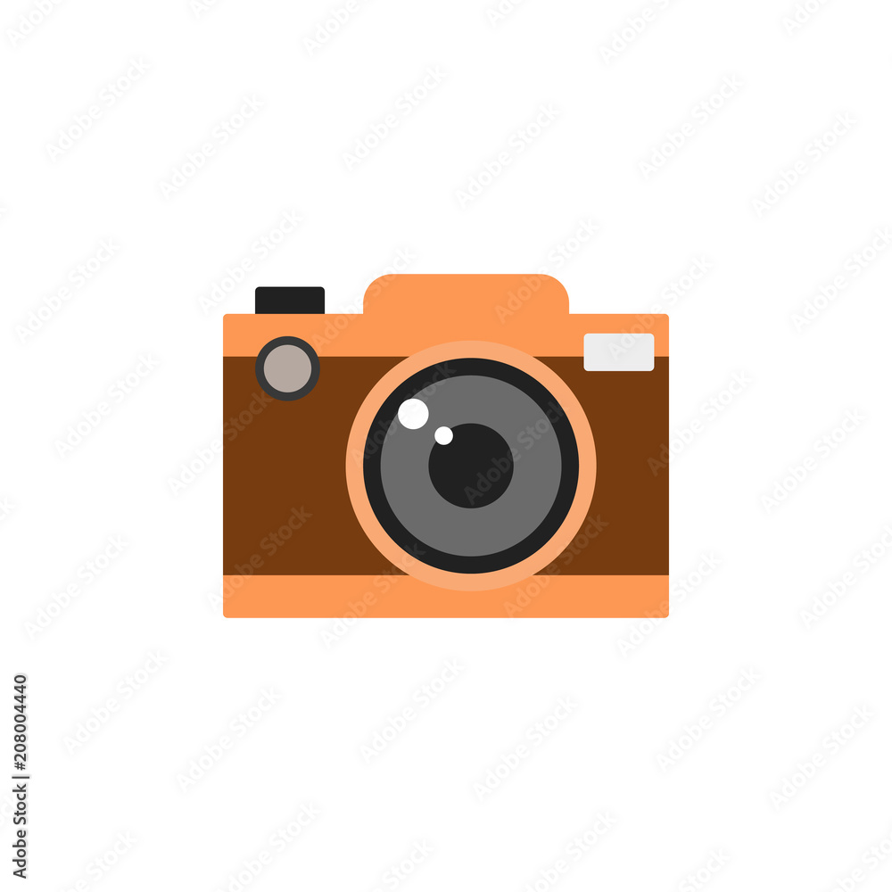 Poster camera colored illustration. element of camping icon for mobile concept and web apps. flat design ca