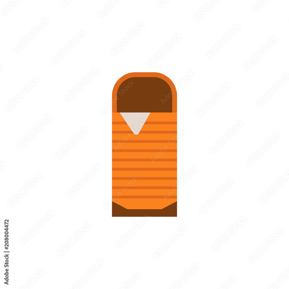Poster sleeping bag colored illustration. element of camping icon for mobile concept and web apps. flat des