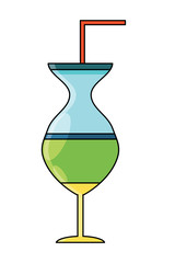Cocktail drink icon over white background, vector illustration