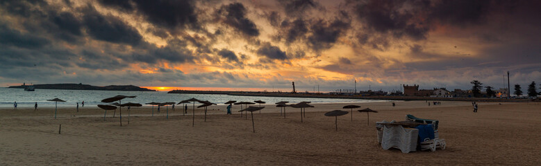 Obraz premium Spectacular panorama of the sunset in Essaouira