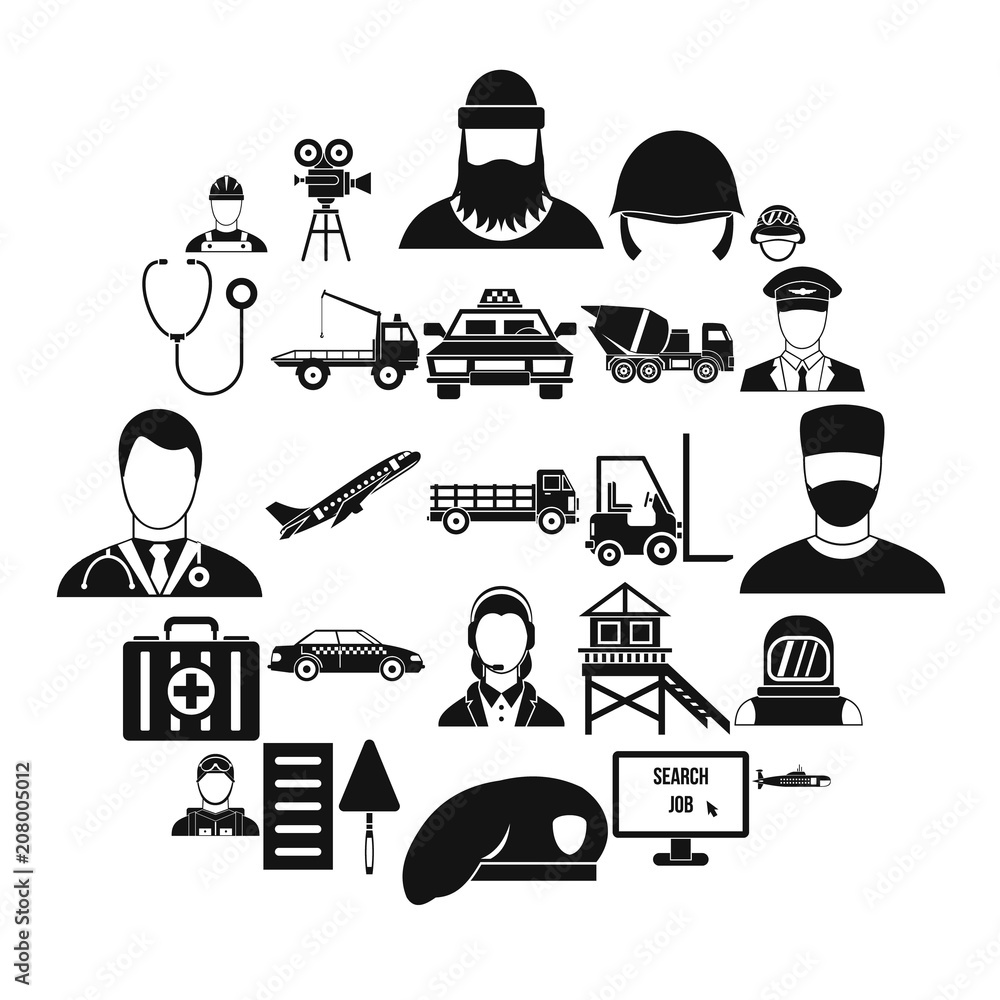 Poster working hours icons set. simple set of 25 working hours vector icons for web isolated on white backg