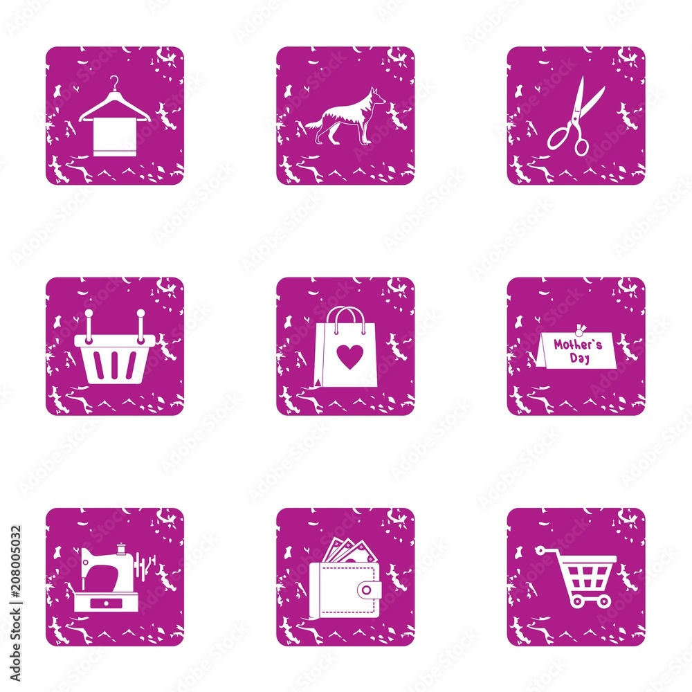 Poster procurement icons set. grunge set of 9 procurement vector icons for web isolated on white background