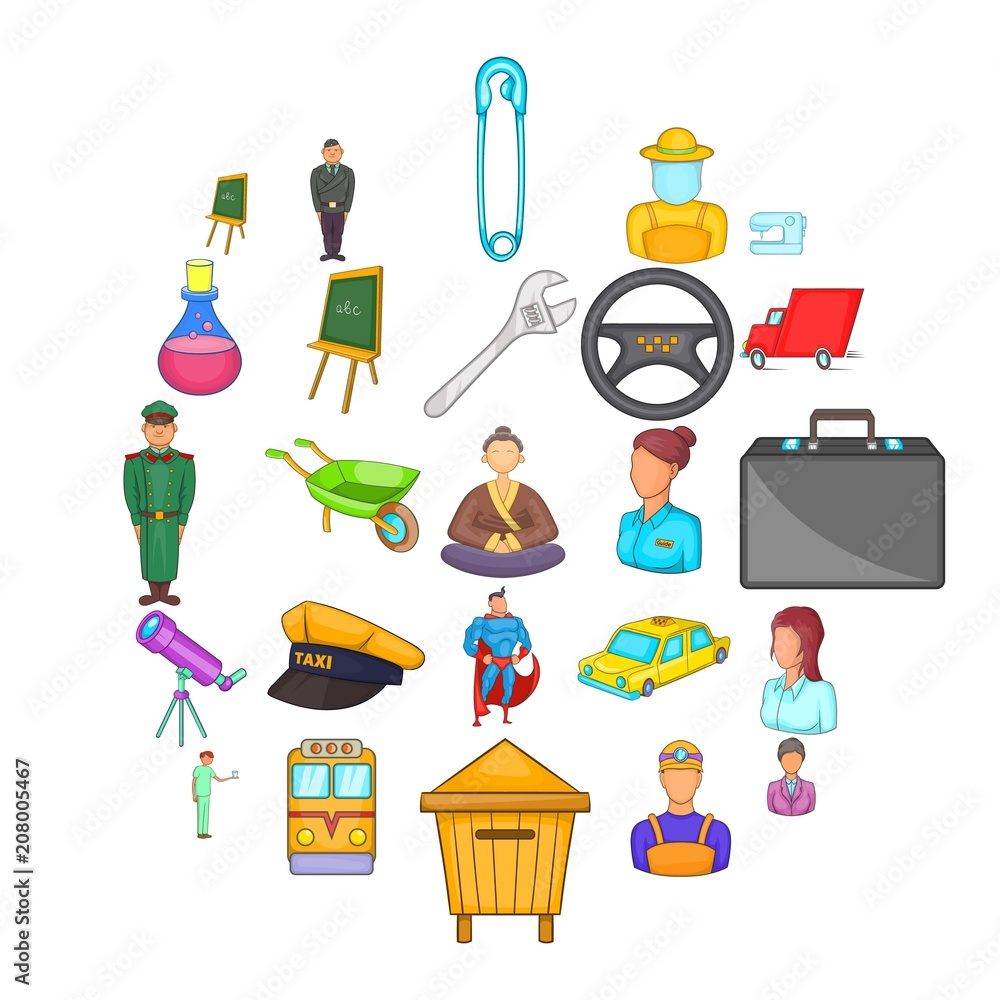 Aufkleber maintain icons set. cartoon set of 25 maintain vector icons for web isolated on white background