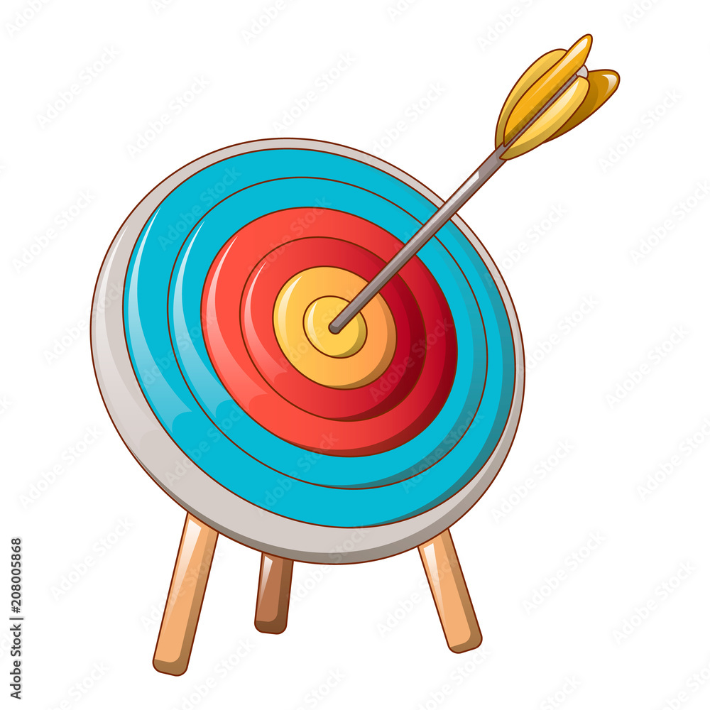Poster archery target icon. cartoon of archery target vector icon for web design isolated on white backgrou