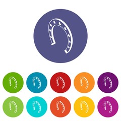 Horseshoe icons color set vector for any web design on white background