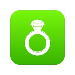 Ring with gemstone icon digital green for any design isolated on white vector illustration