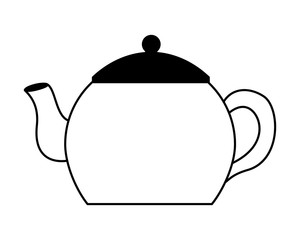 teapot porcelain utensil kitchenware traditional vector illustration black and white black and white
