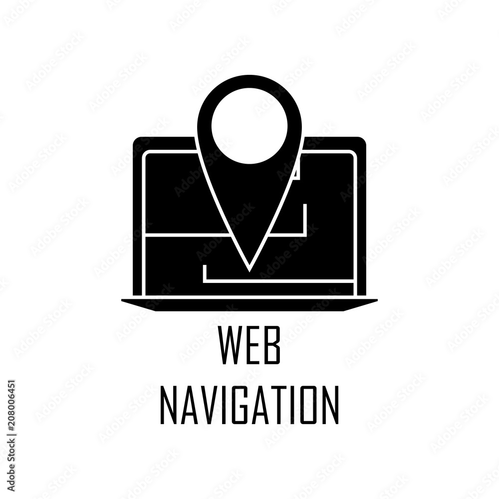 Poster browser navigation icon. element of web development for mobile concept and web apps. detailed browse