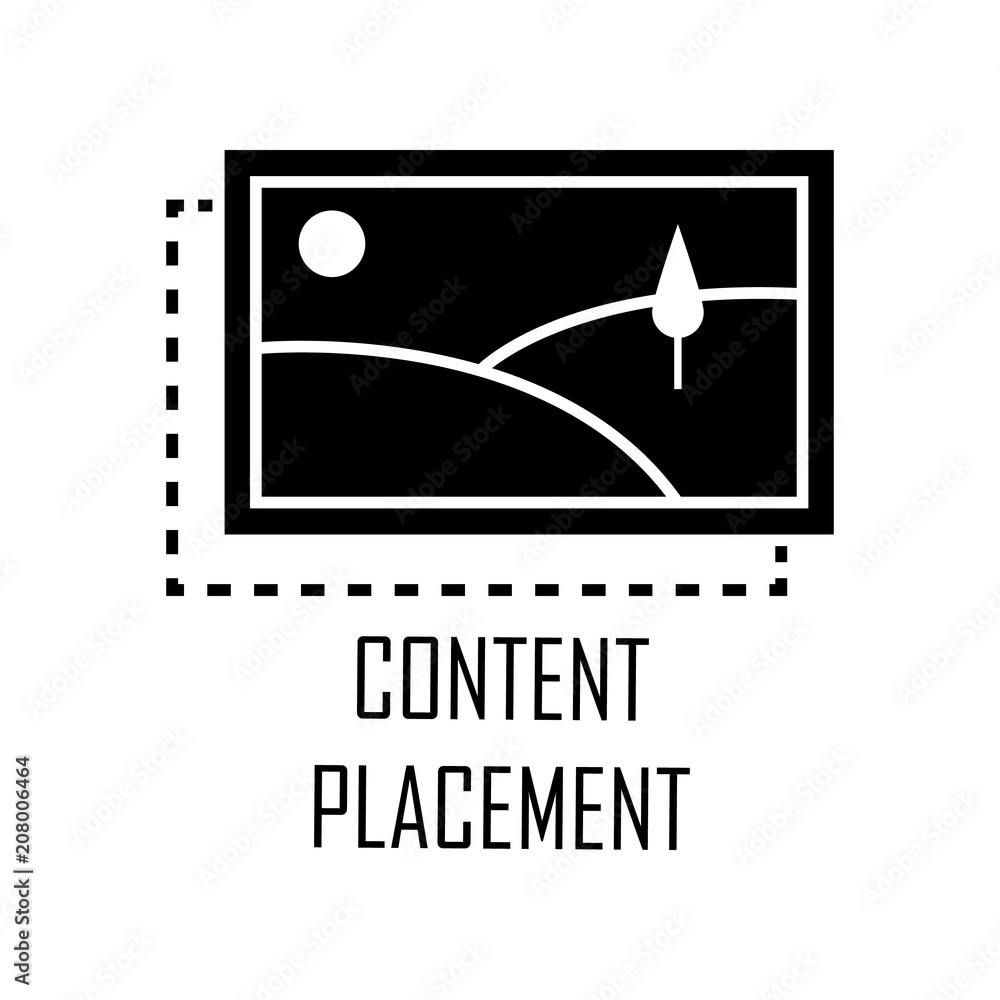 Poster content placement icon. element of web development for mobile concept and web apps. detailed content
