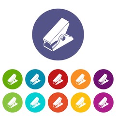 Clothespin icons color set vector for any web design on white background