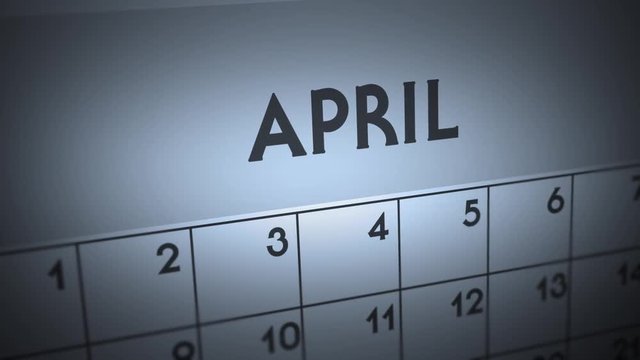 Dark Ominous Calendar Page animation - April