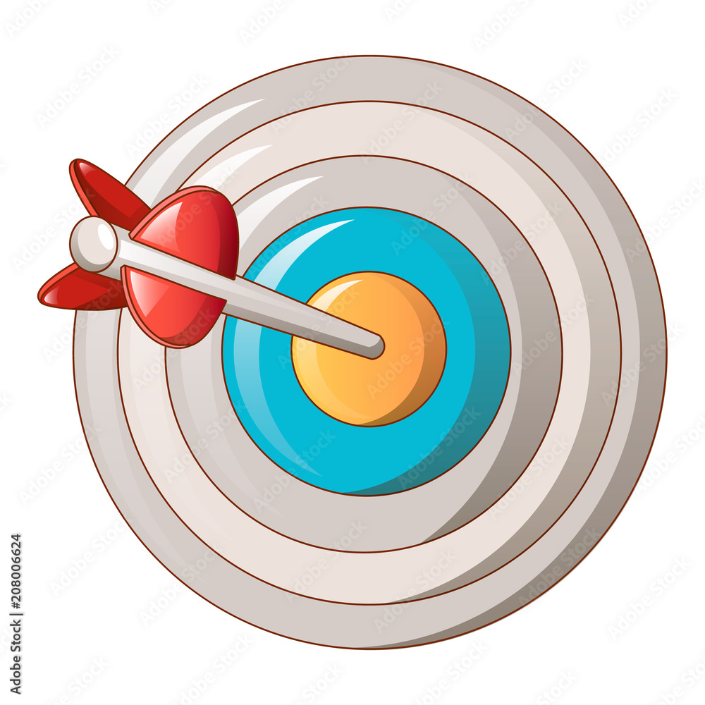 Poster target circle icon. cartoon of target circle vector icon for web design isolated on white background