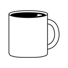 coffee cup ceramic beverage fresh vector illustration black and white black and white