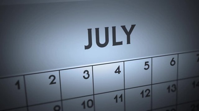 Dark Ominous Calendar Page animation - July