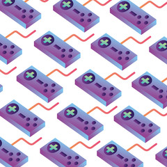 game control isometric pattern background vector illustration design