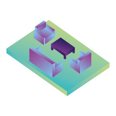 living room scene isometric icon vector illustration design
