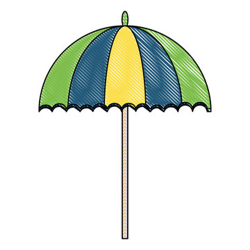 Beach parasol icon over white background, vector illustration