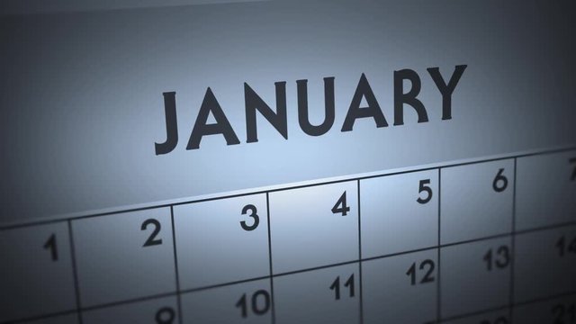 Dark Ominous Calendar Page animation - January