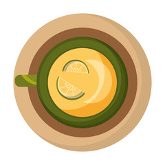 delicious lemon tea cup icon vector illustration design