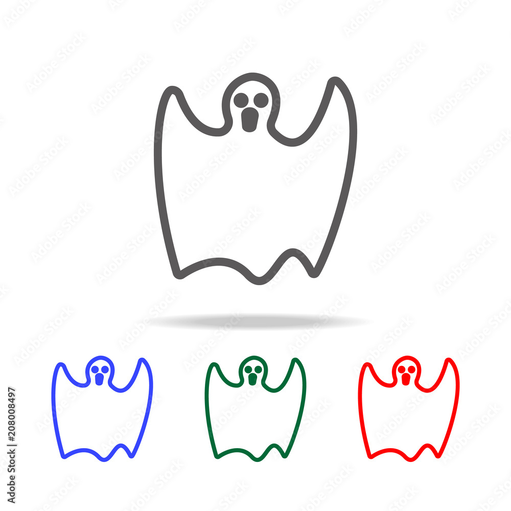 Poster ghost halloween icon. elements of halloween in multi colored icons. premium quality graphic design i