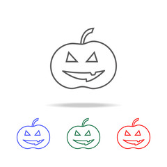 Horror pumpkin Halloween icon. Elements of Halloween in multi colored icons. Premium quality graphic design icon. Simple icon for websites, web design, mobile app, info graphics