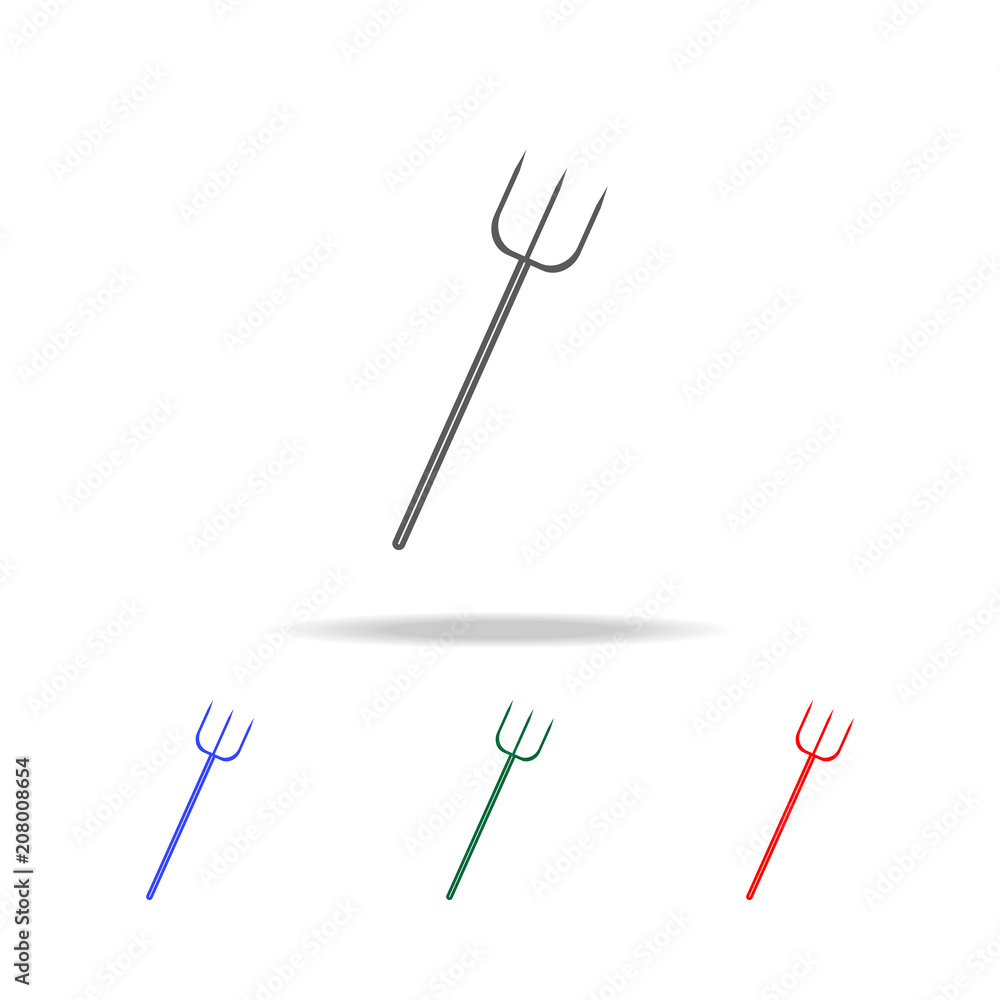 Aufkleber pitchfork icon. elements of halloween in multi colored icons. premium quality graphic design icon. s