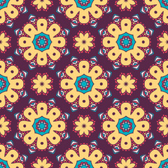 Fototapeta premium Abstract stylized floral seamless pattern. Hand drawn vector illustration