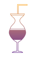 Cocktail drink icon over white background, vector illustration