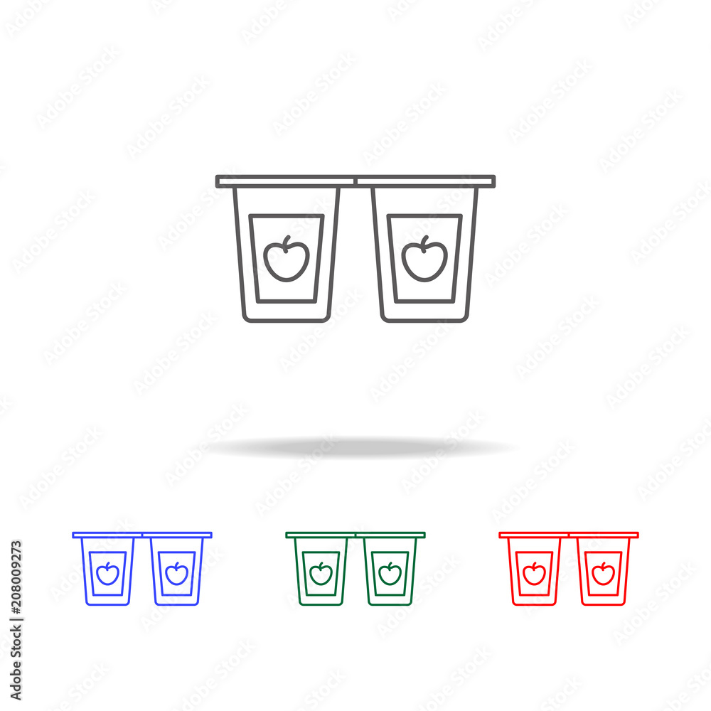 Poster fruit yoghurt package icon. elements of grocery store in multi colored icons. premium quality graphi