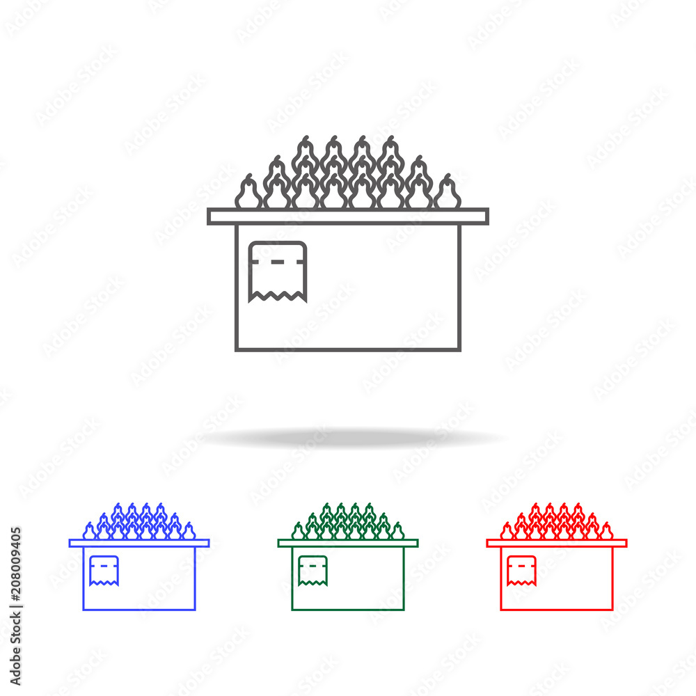 Poster counter with pears icon. elements of grocery store in multi colored icons. premium quality graphic d