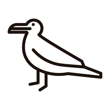 recommend clip art: Seagull thin line stylized icon. Vector illustration of a sea bird