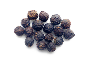 Black pepper corns closeup