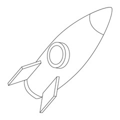 rocket flying isometric icon vector illustration design