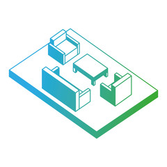 living room scene isometric icon vector illustration design