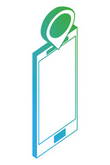 smartphone device with pointer isometric vector illustration design