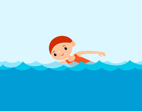 Child swimming in the water