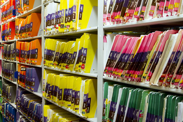 Rows of Colorful Medical Records - Patient Charts