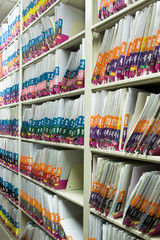 Rows of Colorful Medical Records - Patient Charts