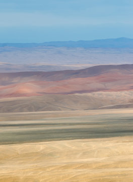 Various colours of the desert in vertical landscape shot
